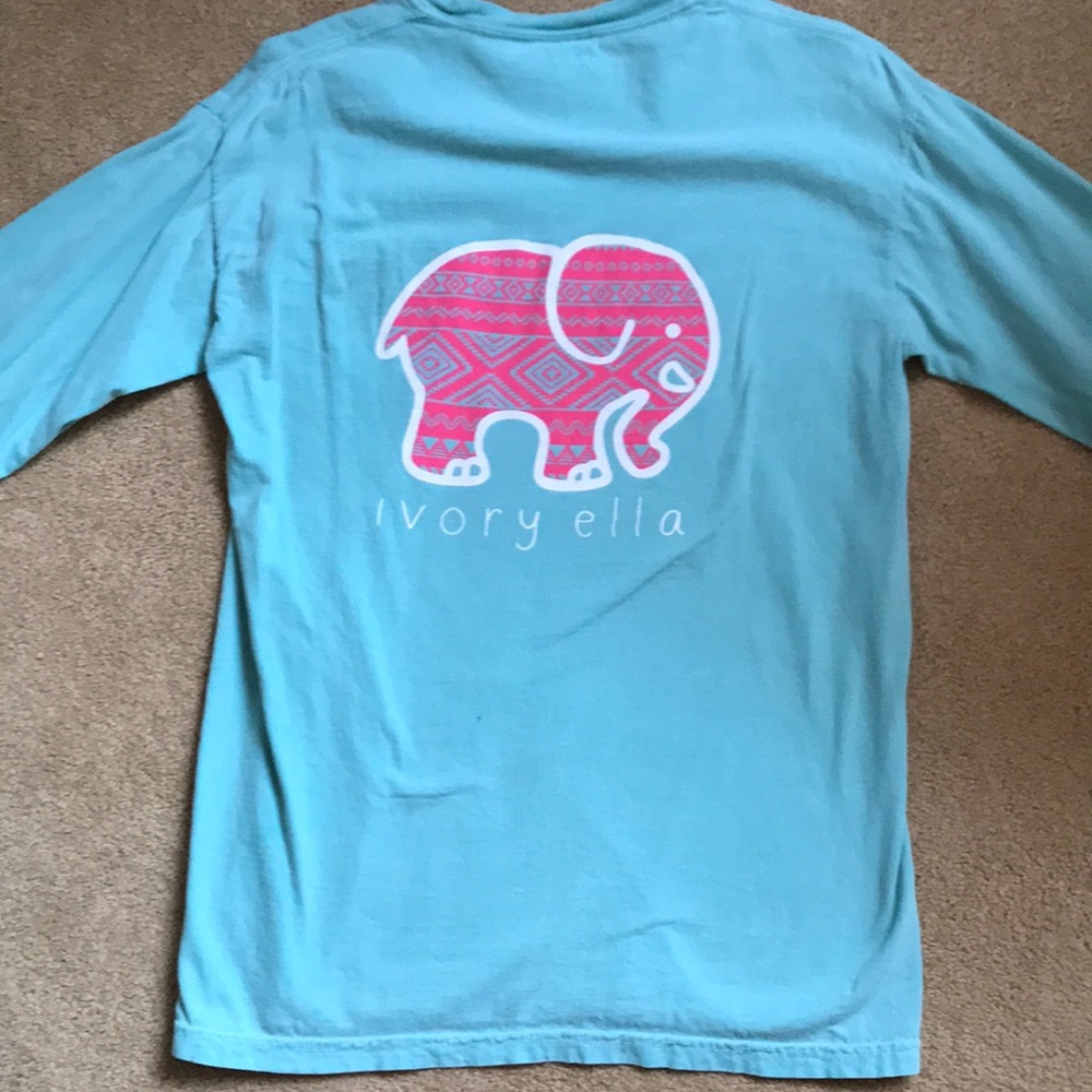 Authentic Ivory Ella Blue/Green Long Sleeve  Small